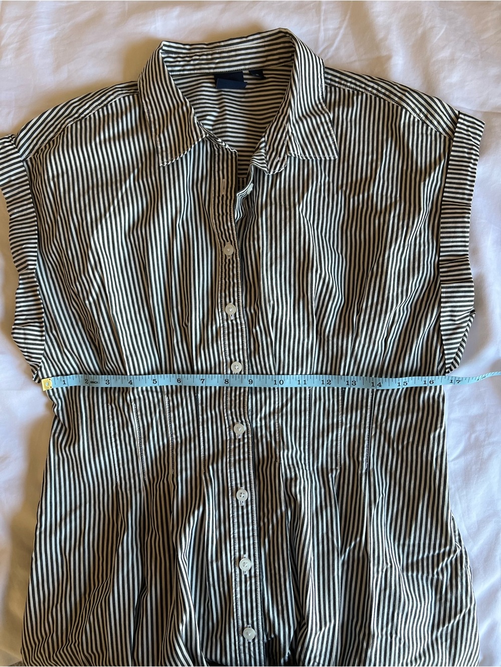 GAP Poplin Midi Shirtdress Striped 100% Cotton - Picture 9 of 10